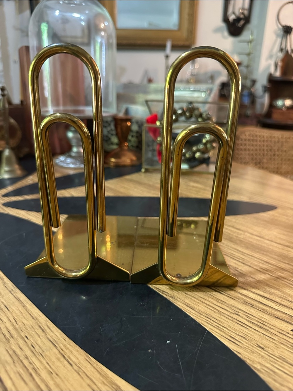 Vintage Brass Paperclip Bookends